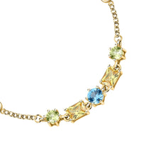 Load image into Gallery viewer, morellato 18k gold plated colori bracelet 5 cz+4 crystals  16+3cm
