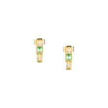 Load image into Gallery viewer, morellato 18k gold plated gioia earring hoop stainless steel yg crystal �1.3cm
