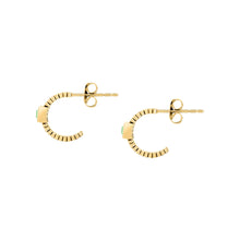 Load image into Gallery viewer, morellato 18k gold plated gioia earring hoop stainless steel yg crystal �1.3cm
