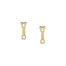 Load image into Gallery viewer, morellato 18k gold plated gioia earring stainless steel yg crystal 1.7cm

