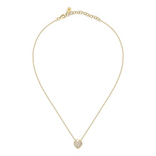 Load image into Gallery viewer, morellato 18k gold plated istanti  necklace pave heart crys 40+5cm
