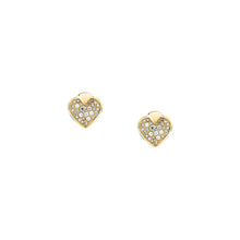 Load image into Gallery viewer, morellato 18k gold plated istanti  earrings pave heart crystal
