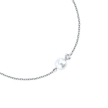 Load image into Gallery viewer, perla bracelet 925 silver single pearl with cz  19cm
