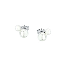 Load image into Gallery viewer, perla stud earrings 925 silver pearl with drop pearl
