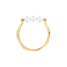 Load image into Gallery viewer, perla ring 925 silver 3 pearl 18k gp 120m

