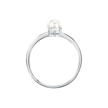 Load image into Gallery viewer, perla ring 925 silver pearl with cz 140n+
