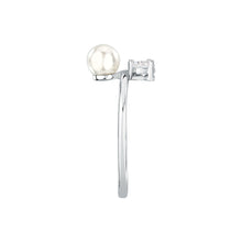 Load image into Gallery viewer, perla ring 925 silver pearl with cz 140n+
