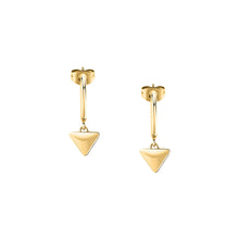 Load image into Gallery viewer, morellato 18k gold plated trilliant �14mm hoop earrings  triangle
