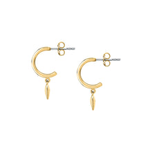 Load image into Gallery viewer, morellato 18k gold plated trilliant �14mm hoop earrings  triangle
