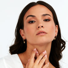 Load image into Gallery viewer, morellato 18k gold plated trilliant �14mm hoop earrings  triangle
