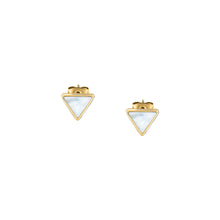 Load image into Gallery viewer, morellato 18k gold plated trilliant stud earrings  triangle mop
