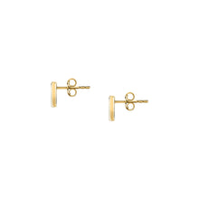 Load image into Gallery viewer, morellato 18k gold plated trilliant stud earrings  triangle mop

