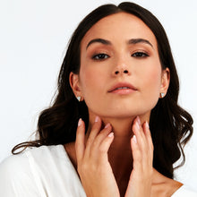 Load image into Gallery viewer, morellato 18k gold plated trilliant stud earrings  triangle mop
