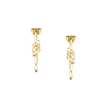Load image into Gallery viewer, morellato 18k gold plated torchon �24mm hoop earrings

