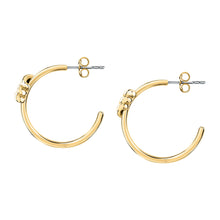 Load image into Gallery viewer, morellato 18k gold plated torchon �24mm hoop earrings
