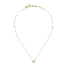 Load image into Gallery viewer, semipreziose necklace silver 925 yellow gold plated 40+5cm top blue
