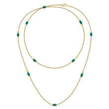 Load image into Gallery viewer, morellato 18k gold plated colori summer  necklace emer bead 90cm
