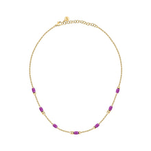 Load image into Gallery viewer, morellato 18k gold plated colori summer  necklace lila bead 40+5cm
