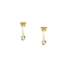 Load image into Gallery viewer, morellato 18k gold plated colori summer  hoop earrings emer bead
