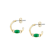 Load image into Gallery viewer, morellato 18k gold plated colori summer  hoop earrings emer bead
