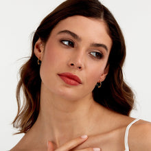 Load image into Gallery viewer, morellato 18k gold plated colori summer  hoop earrings emer bead
