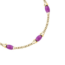 Load image into Gallery viewer, morellato 18k gold plated colori summer  bracelet lila bead 16+3cm
