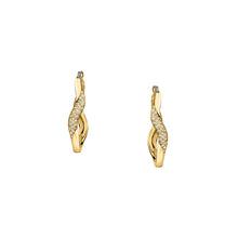 Load image into Gallery viewer, morellato 18k gold plated design earring hoop stainless steel yg crystal �2.5cm
