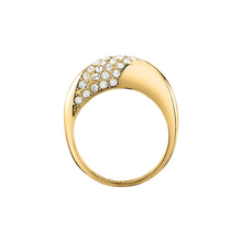 Load image into Gallery viewer, morellato 18k gold plated design ring stainless steel yg crystal sz14
