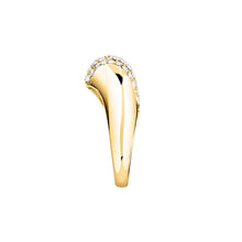 Load image into Gallery viewer, morellato 18k gold plated design ring stainless steel yg crystal sz14
