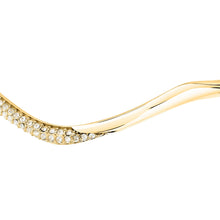 Load image into Gallery viewer, morellato 18k gold plated design bangle stainless steel yg crystal 56x46mm (small)
