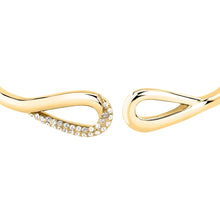 Load image into Gallery viewer, morellato 18k gold plated design bangle stainless steel yg crystal 60x50mm
