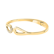 Load image into Gallery viewer, morellato 18k gold plated design bangle stainless steel yg crystal 60x50mm
