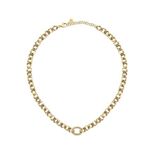 Load image into Gallery viewer, morellato 18k gold plated intrecci necklace stainless steel yg crystal 40+5cm
