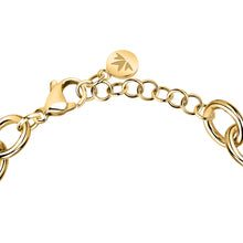Load image into Gallery viewer, morellato 18k gold plated intrecci bracelet stainless steel yg crystal 16+3cm
