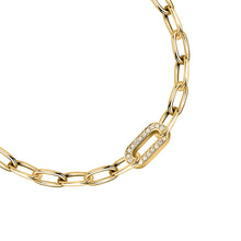 Load image into Gallery viewer, morellato 18k gold plated intrecci bracelet stainless steel yg crystal 16+3cm
