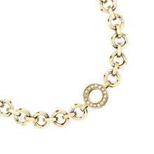 Load image into Gallery viewer, morellato 18k gold plated intrecci bracelet stainless steel yg crystal 16+3cm
