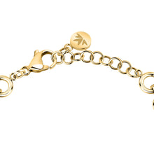 Load image into Gallery viewer, morellato 18k gold plated intrecci bracelet stainless steel yg crystal 16+3cm
