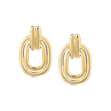 Load image into Gallery viewer, morellato 18k gold plated vintage bold earrings stainless steel gold plated 2.9cm
