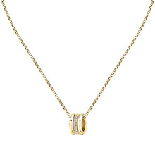 Load image into Gallery viewer, morellato 18k gold plated vintage bold necklace stainless steel gold plated crystal 40+5cm
