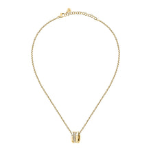 Load image into Gallery viewer, morellato 18k gold plated vintage bold necklace stainless steel gold plated crystal 40+5cm

