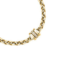 Load image into Gallery viewer, morellato 18k gold plated vintage bold bracelet stainless steel gold plated crystal 16+3cm
