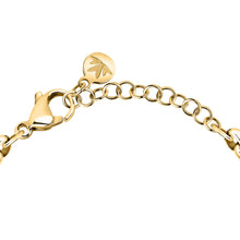 Load image into Gallery viewer, morellato 18k gold plated vintage bold bracelet stainless steel gold plated crystal 16+3cm
