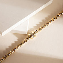 Load image into Gallery viewer, morellato 18k gold plated vintage bold bracelet stainless steel gold plated crystal 16+3cm
