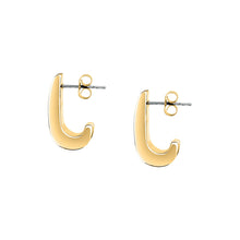 Load image into Gallery viewer, morellato 18k gold plated vintage bold earrings stainless steel gold plated crystal 2cm
