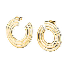 Load image into Gallery viewer, morellato 18k gold plated vintage bold earrings stainless steel gold plated 2.8cm
