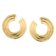 Load image into Gallery viewer, morellato 18k gold plated vintage bold earrings stainless steel gold plated 2.8cm
