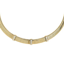Load image into Gallery viewer, morellato 18k gold plated onda necklace stainless steel gold plated crystal 38+7cm
