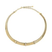 Load image into Gallery viewer, morellato 18k gold plated onda necklace stainless steel gold plated crystal 38+7cm
