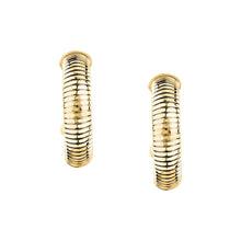 Load image into Gallery viewer, morellato 18k gold plated onda earrings stainless steel hoop gold plated �3.1cm
