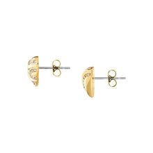 Load image into Gallery viewer, morellato 18k gold plated battito earr ss yg heart crystal 1.2cm
